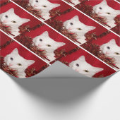 Witte kerst cadeaupapier (Hoek)