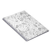 Witte Kerst Doodles Notitieboek (Rechterzijde)