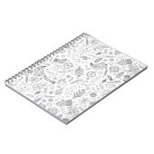 Witte Kerst Doodles Notitieboek (Linkerzijde)