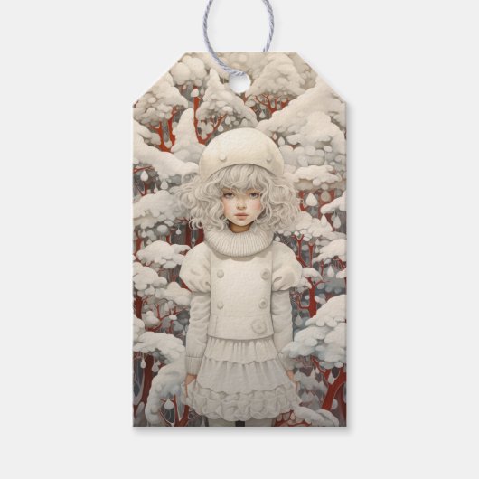 Witte kerst dromen cadeaulabel (Voorkant)