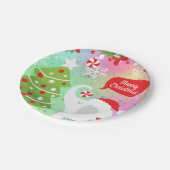 Witte kerst Elephant Square Papieren Bordje (Gekanteld)