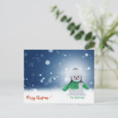 Witte Kerst Grappige Sneeuwman Kerstmis Vakantieka Feestdagenkaart (Staand voorkant)