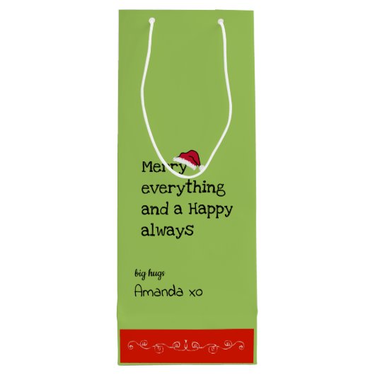 Witte Kerst Grappige Zusterschap Wijn Gift Bag Wijn Cadeautas (Achterkant)