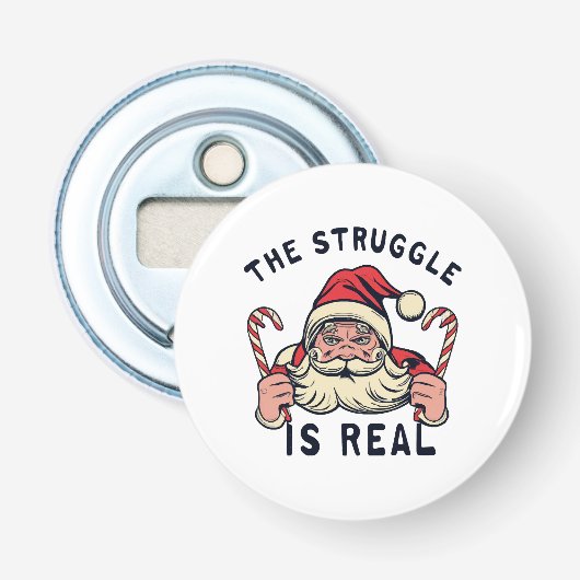 witte kerst, HET IS ECHT EEN STRJD Button Flesopener (Voorkant)