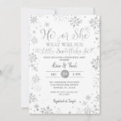 Witte Kerst Hij of Zij Geslacht Reveal Feest Kaart (Voorkant)