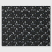 Witte kerst in Franse Script Dainty Snowflakes Cadeaupapier (Vlak)