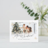 Witte Kerst Kaart Foto Ideeën Briefkaart (Staand voorkant)