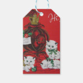 -witte kerst Kittens Cadeaulabel (Voorkant)