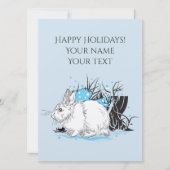 witte kerst Konijn Haas Kaart (Voorkant)