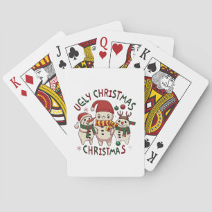 witte kerst ;LELIJKE KERST Pokerkaarten