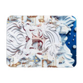 WITTE KERST MAGNEET (Horizontaal)