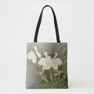 witte kerst orchidee florale canvas tas