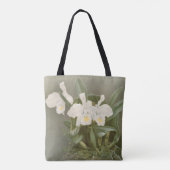 witte kerst orchidee florale canvas tas (Achterkant)