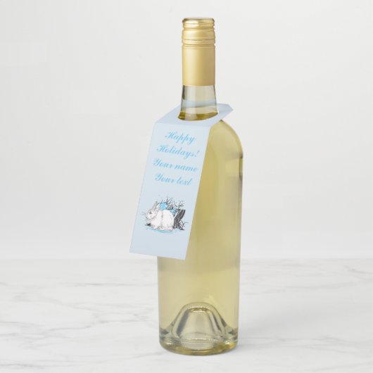 witte kerst Rabbit Hare Flessenhanger (Schuin)