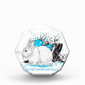 witte kerst Rabbit Hare Fotoblokken (Voorkant)