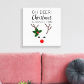 Witte Kerst Rode neus rendier Grappig citaat Canvas Afdruk (Insitu (Woonkamer))