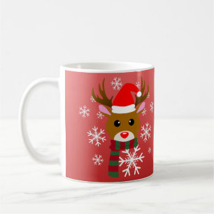 Witte Kerst Rudolph de Rood Neus Rendier Koffiemok