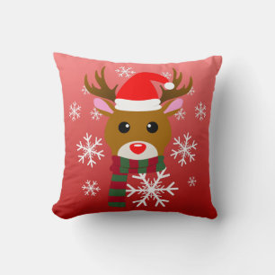 Witte Kerst Rudolph de Rood Neus Rendier Kussen