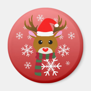 Witte Kerst Rudolph de Rood Neus Rendier Magneet
