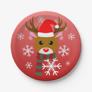 Witte Kerst Rudolph de Rood Neus Rendier Papieren Bordje