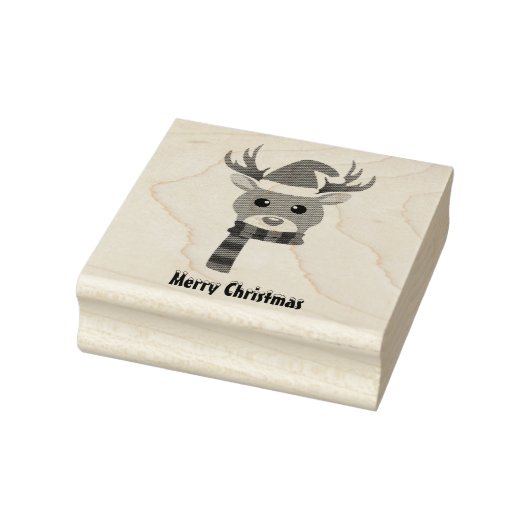 Witte Kerst Rudolph de Rood Neus Rendier Rubberstempel (Stempel)
