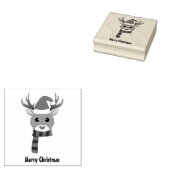 Witte Kerst Rudolph de Rood Neus Rendier Rubberstempel (Gestempeld)