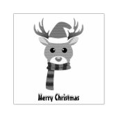 Witte Kerst Rudolph de Rood Neus Rendier Rubberstempel (Afrduk)