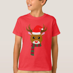 Witte Kerst Rudolph de Rood Neus Rendier T-shirt