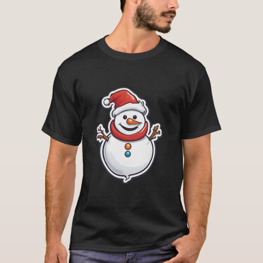 Witte Kerst T-shirt | Feestelijke vakantie T-shirt (Voorkant)