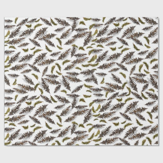 Witte Kerst Winter Dennenkegels Inpakpapier