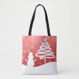 Witte Kerst Winter Wonderland Snowman Tree Draagtas