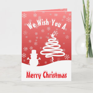 Witte Kerst Winter Wonderland Snowman Tree Kaart