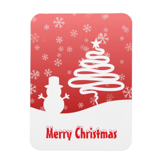 Witte Kerst Winter Wonderland Snowman Tree Magneet (Verticaal)