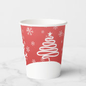 Witte Kerst Winter Wonderland Snowman Tree Papieren Bekers (Achterkant)