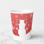 Witte Kerst Winter Wonderland Snowman Tree Papieren Bekers (Links)