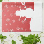 Witte Kerst Winter Wonderland Snowman Tree Theedoek (Gevouwen)