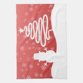 Witte Kerst Winter Wonderland Snowman Tree Theedoek (Verticaal)