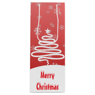 Witte Kerst Winter Wonderland Snowman Tree Wijn Cadeautas
