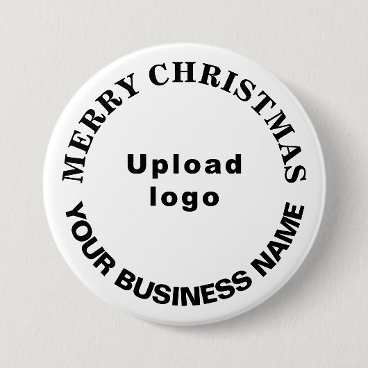 Witte Kerst Zakelijke Ronde Vorm Button (Voorkant)