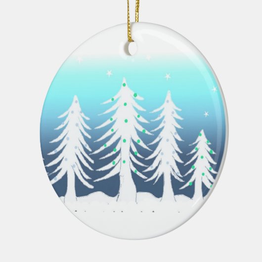 Witte kerstbomen keramisch ornament (Links)
