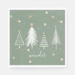 Witte kerstbomen met gouden feest servet