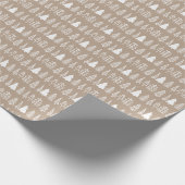 Witte kerstbomen Pattern Brown Cadeaupapier (Hoek)