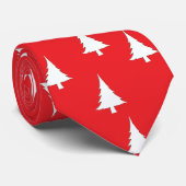 Witte kerstbomen rood stropdas (Opgerold)