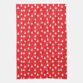 Witte Kerstbomen Rood Theedoek (Verticaal)