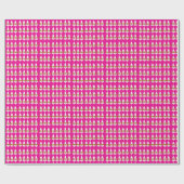 Witte kerstbomen Wrapping Paper Hot Pink Cadeaupapier (Vlak)