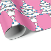 Witte kerstboom cadeaupapier (Rol Hoek)