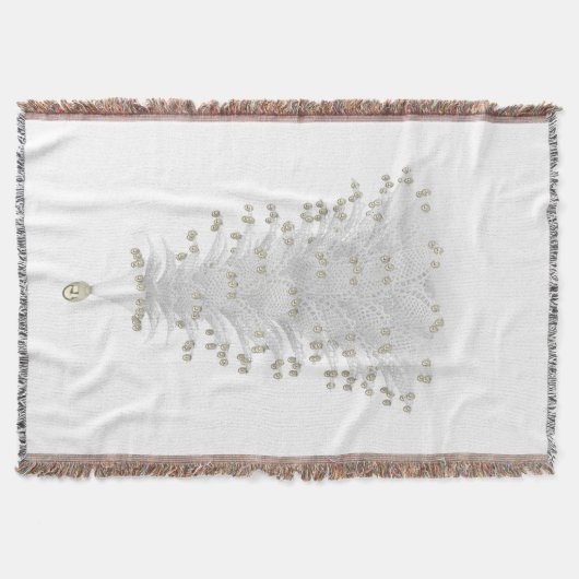 Witte kerstboom Cozy Throw Blanket Deken (Voorkant)