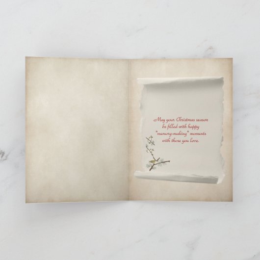 witte kerstboom en muziek feestdagen kaart (Binnen)