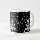 witte kerstboom en sneeuwvlokken extra grote mok (Voorkant rechts)