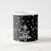 witte kerstboom en sneeuwvlokken extra grote mok (Voorkant)